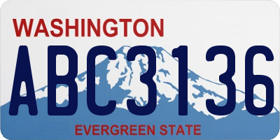 WA license plate ABC3136