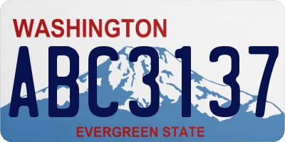 WA license plate ABC3137