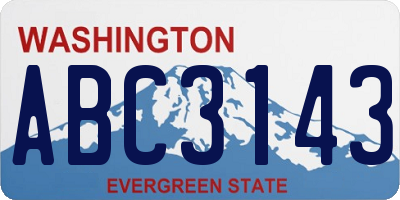 WA license plate ABC3143