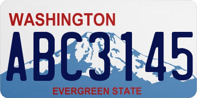 WA license plate ABC3145