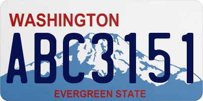 WA license plate ABC3151