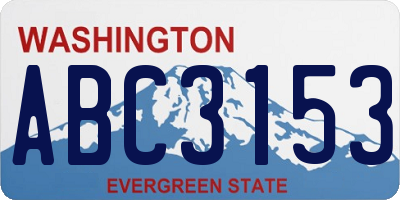 WA license plate ABC3153