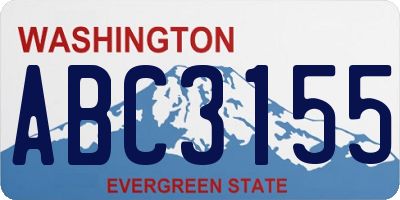 WA license plate ABC3155