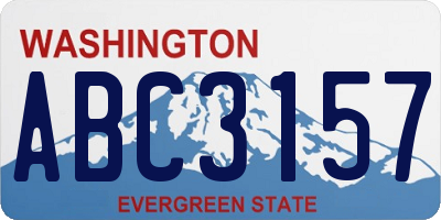 WA license plate ABC3157