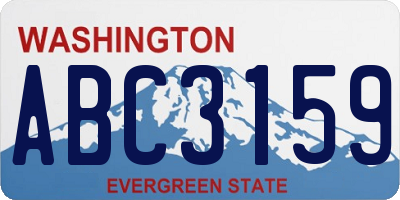 WA license plate ABC3159