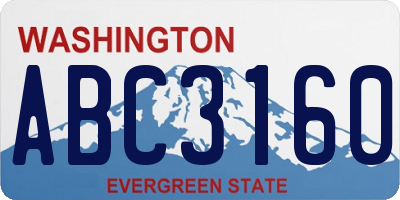 WA license plate ABC3160