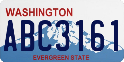 WA license plate ABC3161