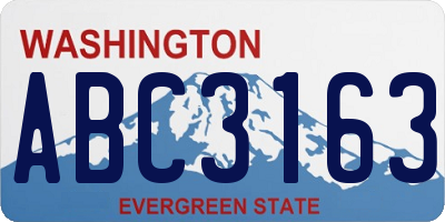 WA license plate ABC3163