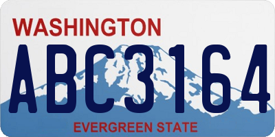 WA license plate ABC3164