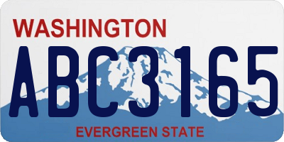 WA license plate ABC3165