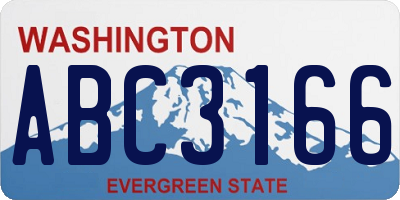 WA license plate ABC3166