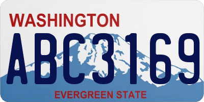 WA license plate ABC3169
