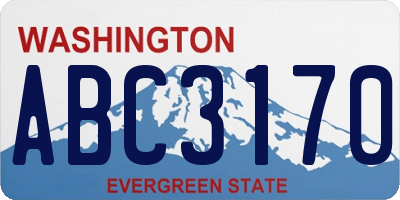 WA license plate ABC3170