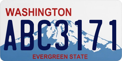 WA license plate ABC3171