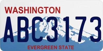 WA license plate ABC3173