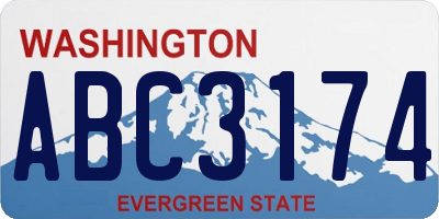 WA license plate ABC3174