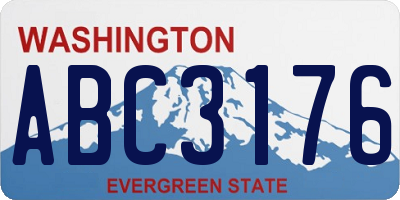 WA license plate ABC3176