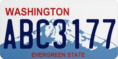 WA license plate ABC3177