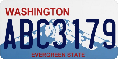 WA license plate ABC3179