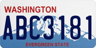WA license plate ABC3181