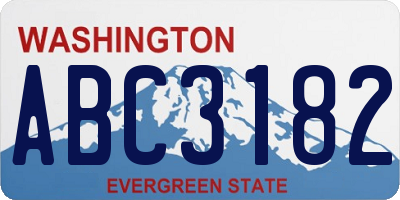 WA license plate ABC3182