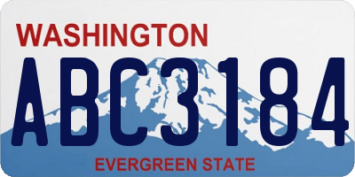 WA license plate ABC3184