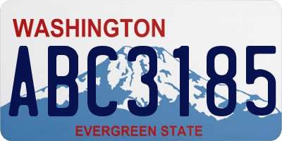 WA license plate ABC3185