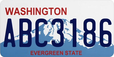 WA license plate ABC3186