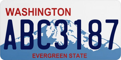 WA license plate ABC3187