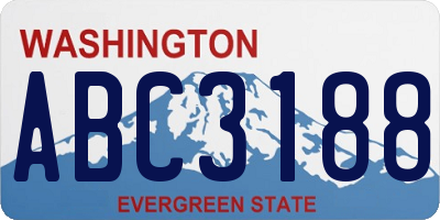 WA license plate ABC3188