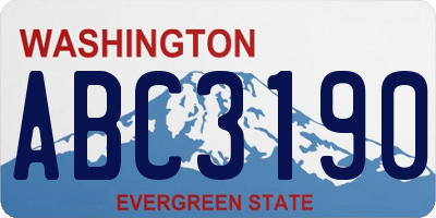 WA license plate ABC3190