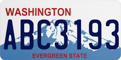 WA license plate ABC3193