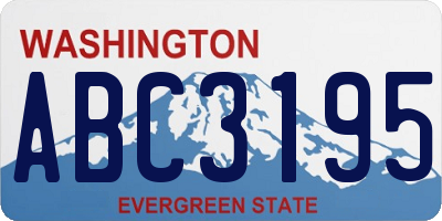 WA license plate ABC3195