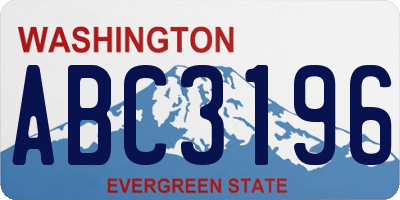 WA license plate ABC3196