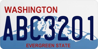 WA license plate ABC3201