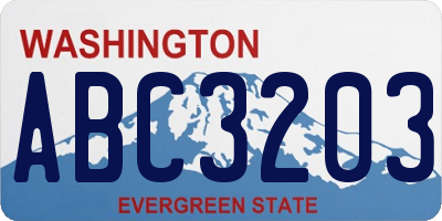 WA license plate ABC3203