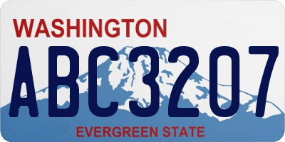 WA license plate ABC3207
