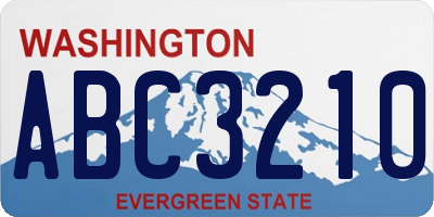 WA license plate ABC3210