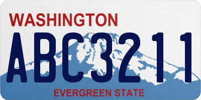 WA license plate ABC3211