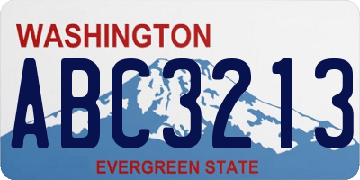 WA license plate ABC3213