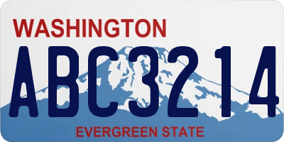 WA license plate ABC3214