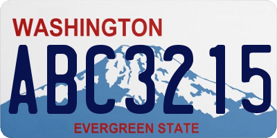 WA license plate ABC3215