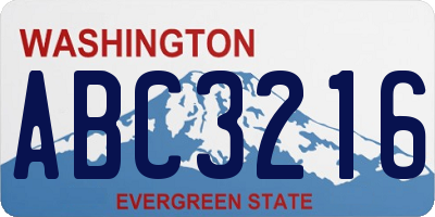 WA license plate ABC3216