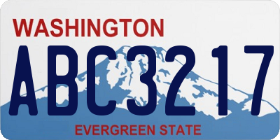 WA license plate ABC3217