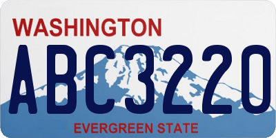 WA license plate ABC3220
