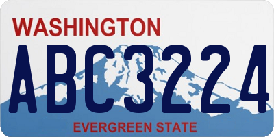 WA license plate ABC3224