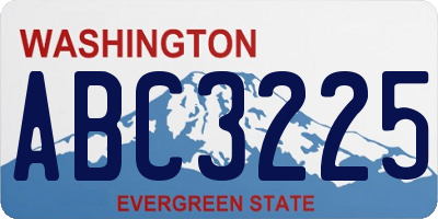 WA license plate ABC3225