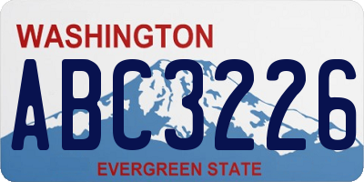 WA license plate ABC3226