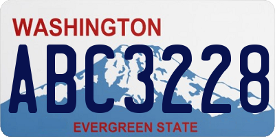 WA license plate ABC3228