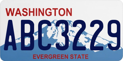 WA license plate ABC3229